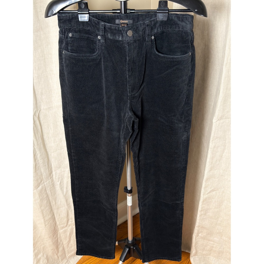 Quince Organic Stretch Corduroy 5 Pocket Pants Men 31x32 Black NWOT